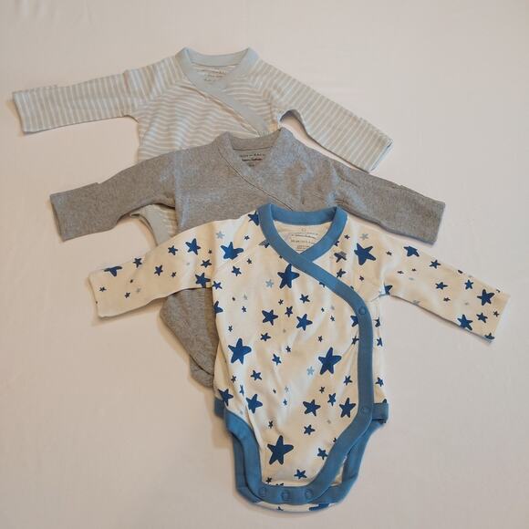 Hanna Andersson Other - Moon & Back Hanna Andersson Star Organic Cotton Baby Body Suit, Size 0-3 mos 3pk